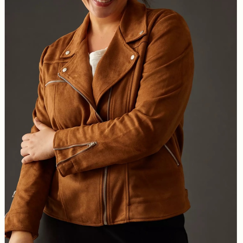 NWT Anthropologie Faux Suede Jacket Size XL